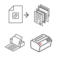 document icons. paper symbol with single and multiple page. transparent pong and vector illustration.
