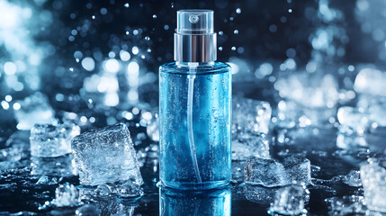 Masculine Perfume or Cologne Bottle in a Chilled Setting