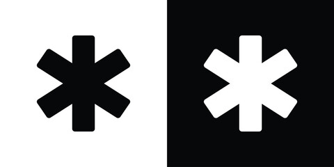 Fototapeta premium Asterisk icon flat vectors. set of silhouette vectors