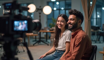 focused indian man talking in interview