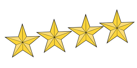 Obraz premium Golden star rating icons set