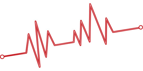 Heartbeat line graph vector illustration
