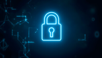 lock on digital background - Generative AI