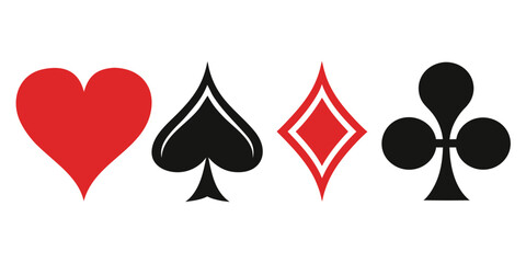 Obraz premium Set of 4 poker suit icons vector