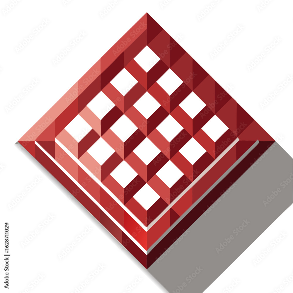 Poster abstract geometric rhombus shape with a grid pattern and 3d effect isolated on white background isol