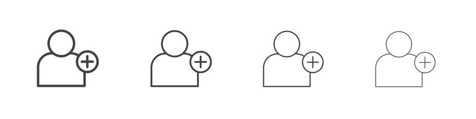 User add icon outline drawings. Editable strokes bundle