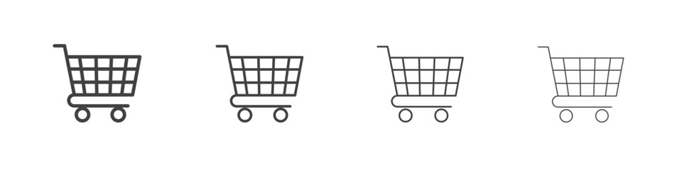 Shopping icon outline drawings. Editable strokes bundle