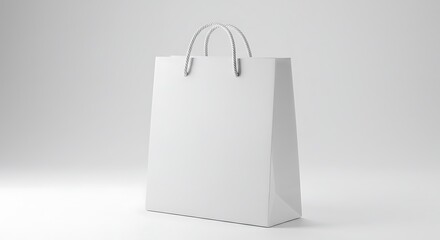 White Paper Shopping Bag with Rope Handles paper bag