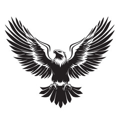 Obraz premium Silhouette of an eagle spreading its majestic wings and soaring with transparent background