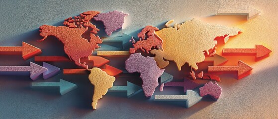Global climate atmospheric circulation shift conceptual design illustrating environmental changes and directional flow