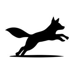 Wolf Silhouette with Trees