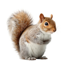 Fototapeta premium cute squirrel close-up on plain white background 
