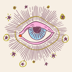 Mystical Eye Symbol Divine Vision and Intuition Vector Clip-art