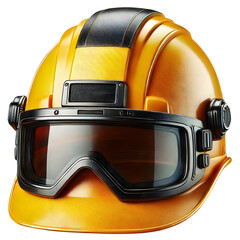 construction helmet front view 3D Illustration Isolated on Transparent Background