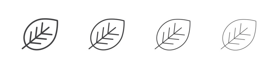Leaf icon outline drawings. Editable strokes bundle