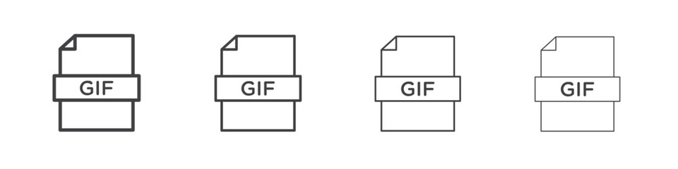 Gif icon outline drawings. Editable strokes bundle