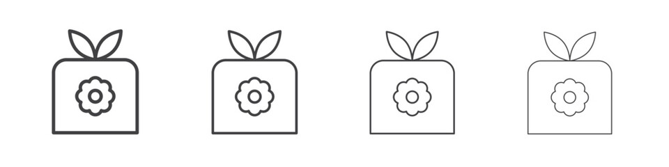 Furoshiki icon outline drawings. Editable strokes bundle