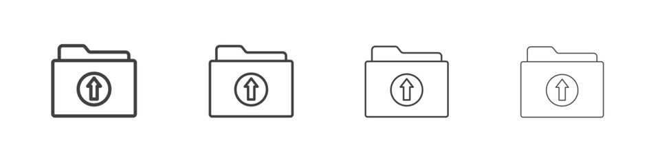 Folder upload icon outline drawings. Editable strokes bundle