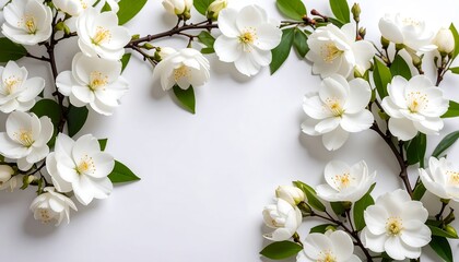 Obraz premium White flowers in a frame