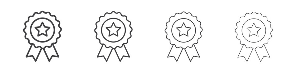 Badge icon outline drawings. Editable strokes bundle