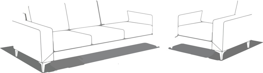 Modern Sofa Vector Illustration