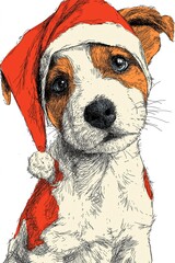 Cute dog wearing a festive Santa hat during the holiday season
