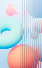 Abstract gradient geometric pattern background. Mobile phone wallpaper, desktop wallpaper, 3d rendering.