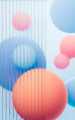 Abstract spheres background, mobile phone wallpaper, computer wallpaper, 3d rendering.