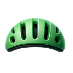 Realistic bicycle green helmet front view Graphic Isolated on Transparent Background