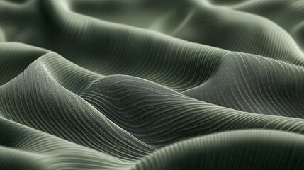 Naklejka premium A soothing olive green fabric with delicate waves