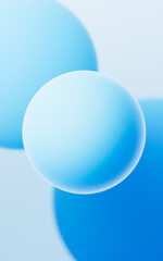 Turquoise abstract spheres background, mobile phone wallpaper, computer wallpaper, 3d rendering.