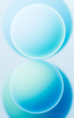 Turquoise abstract spheres background, mobile phone wallpaper, computer wallpaper, 3d rendering.