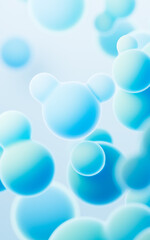 Turquoise abstract spheres background, mobile phone wallpaper, computer wallpaper, 3d rendering.