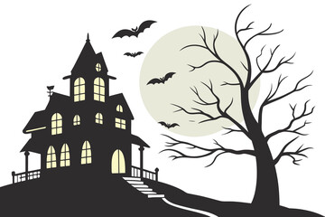 Halloween, Adorable halloween characters with ghosts bats pumpkins and witches for spooky celebrations