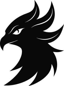 Silhouette eagle hade vector design white background 