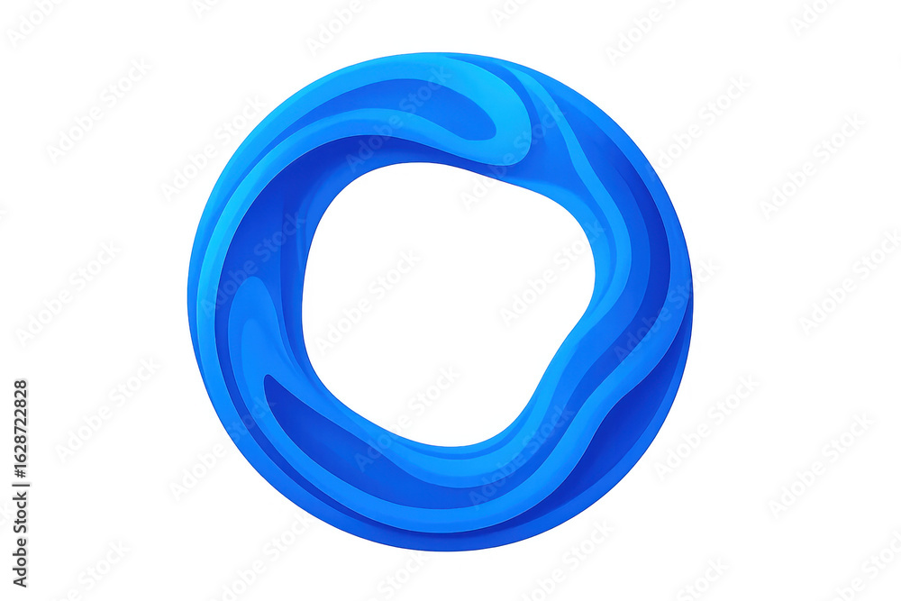Poster modern blue circular shape creating a frame on a transparent background, perfect for various design 