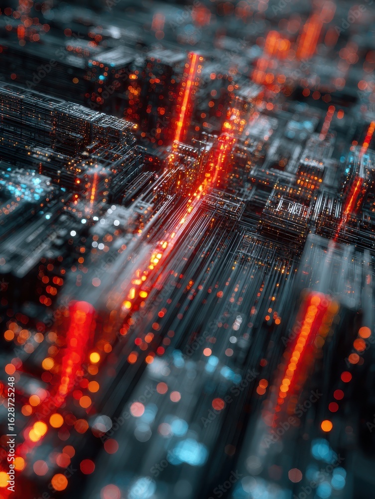 Aufkleber abstract technology background digital art tech design futuristic innovation cyber space data visual