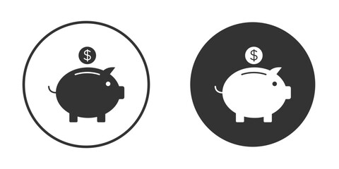 Piggy bank icon for your web mobile application design. Modern flat.