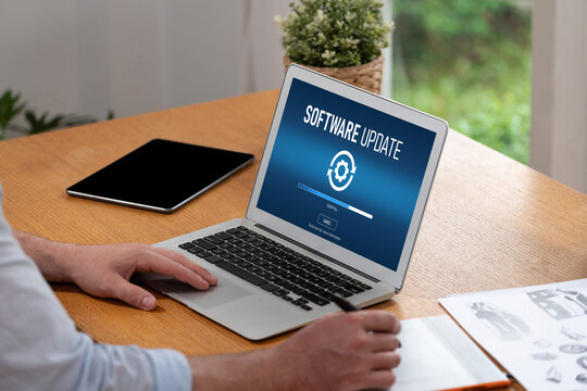 Software update on computer for brisk version of device software upgrade
