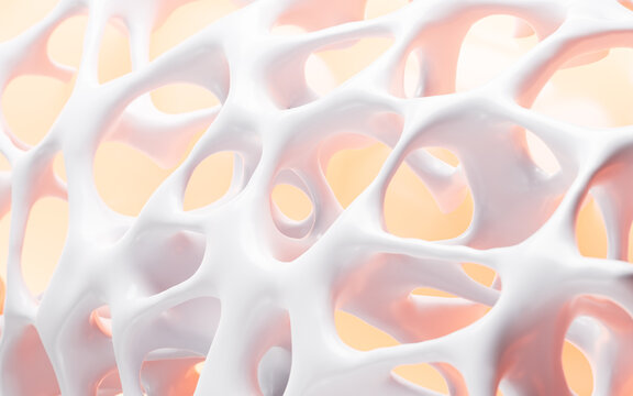 Abstract porous framework material background, nerve fibers background, bone mineral density background, 3d rendering.
