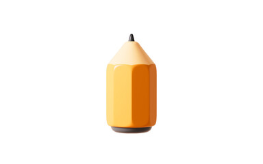 Cartoon yellow pencil isolated in the white background, 3d rendering.