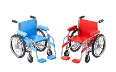 Cartoon wheelchair model isolated, 3d rendering.