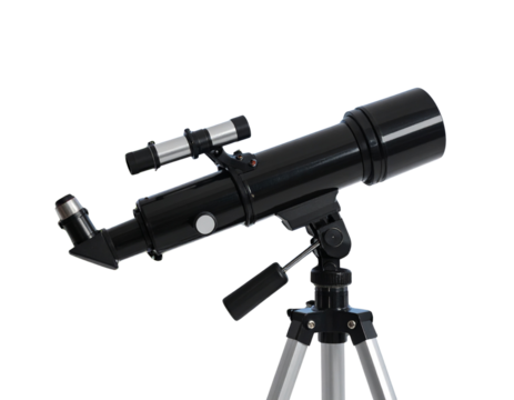 Sleek black telescope on tripod for stargazing  