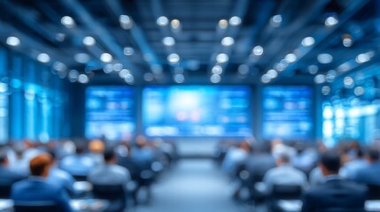 Fototapeta premium Blurred Conference Room: Business Meeting in Progress