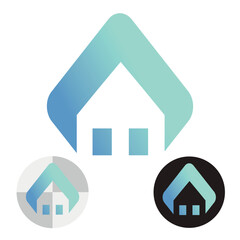 Logo of cottage village, private house, construction. Silhouette house vector.