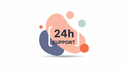 24 hour customer support concept design for business services and communication