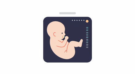 Minimalist ultrasound baby scan concept for maternity and parenthood design