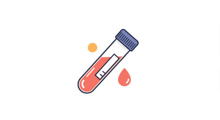 Medical analysis concept with blood test vial and drop design for healthcare posters