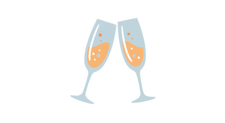 Elegant celebration with champagne glass pair icon for festive occasions and event invitations