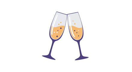 Elegant champagne toast celebration with pair of glasses in topaz hue for festive events